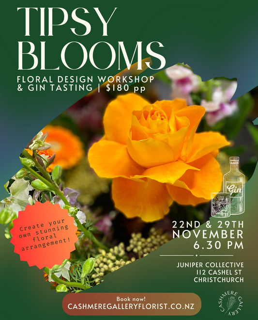 Tipsy Blooms | Floral Design Workshop with The Juniper Collective